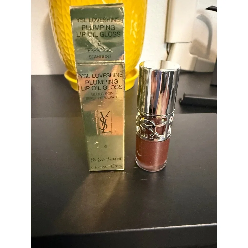 YSL Loveshine Plumping Lip Oil Gloss 6 Espresso Stardust Brown Shimmer nib